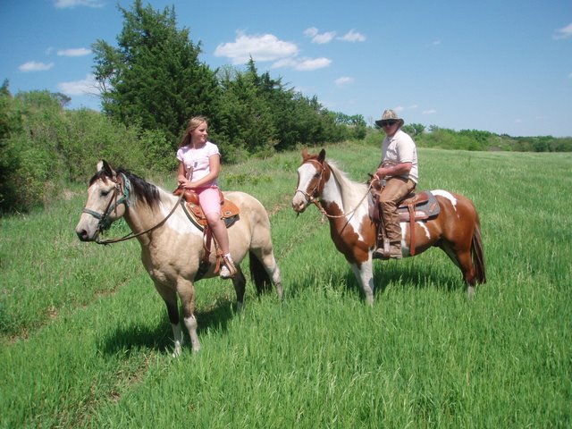 Horse riders on trail